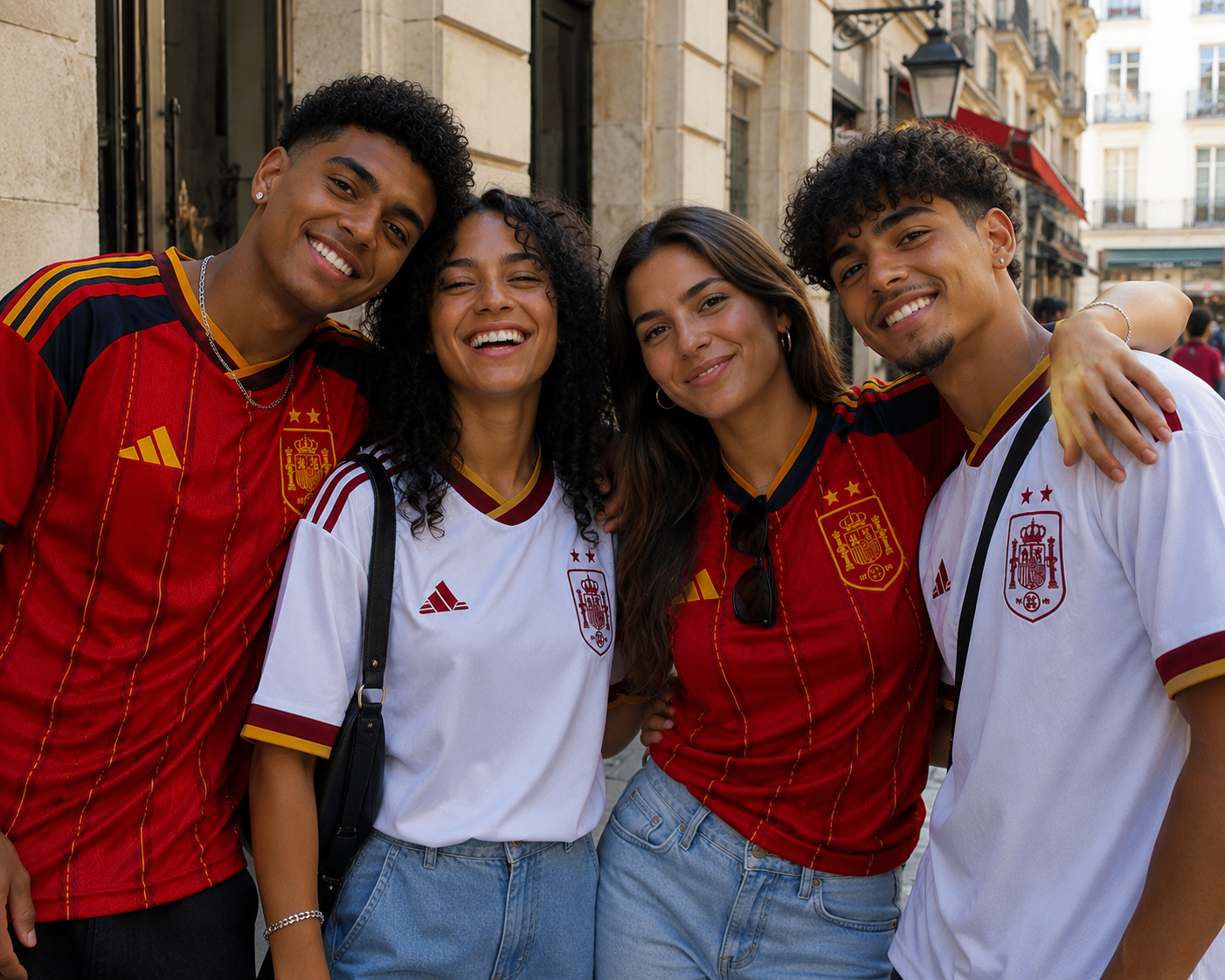 Foto de Amigos Rojos con la camiseta LA ROJA